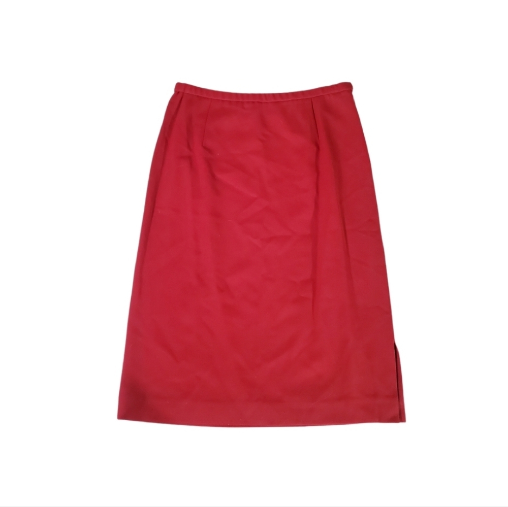 Pendleton Women's Cherry Red 100% Wool A-line Skirt Size 12
